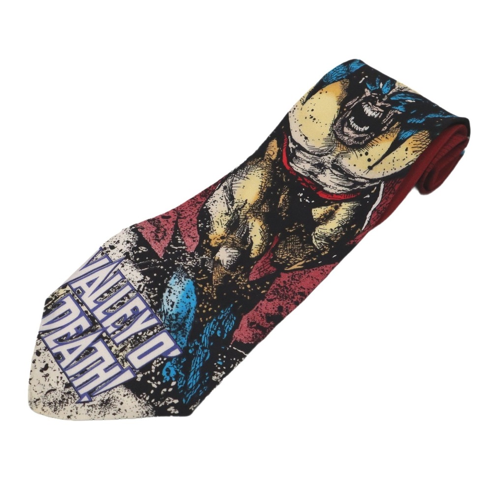 Marvel Comics Wolverine Valley of Death Tie All Over Print 59"‎ Vintage Silk